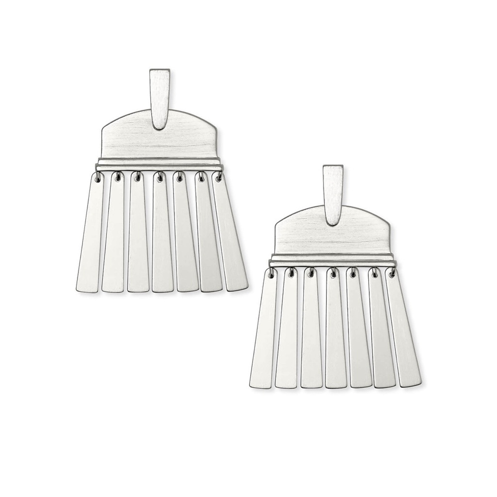 Kendra Scott Layne Statement Earrings Silver